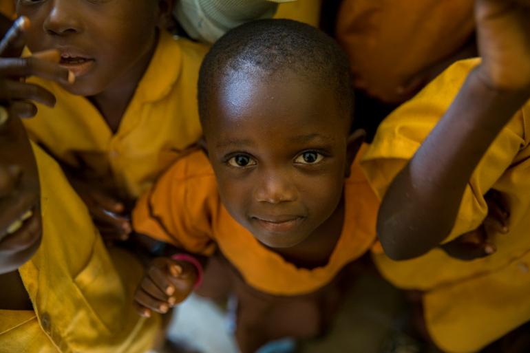 Pupils from the Nsogyaso D/A Primary School in Nsogyaso, Ghana.